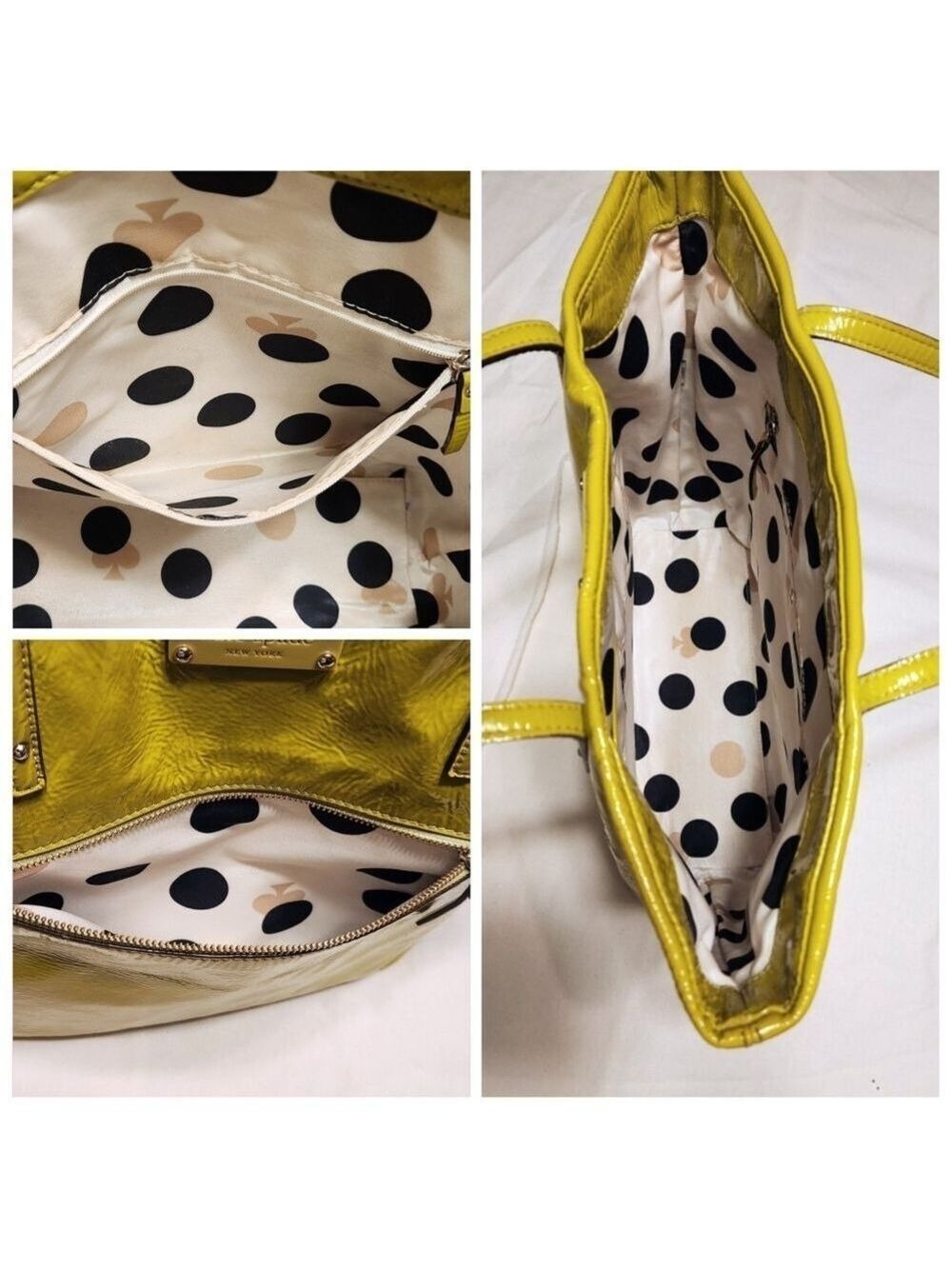 Kate Spade Yellow Patent Leather Large Shopper Tote Bag - Picture 9 of 12
